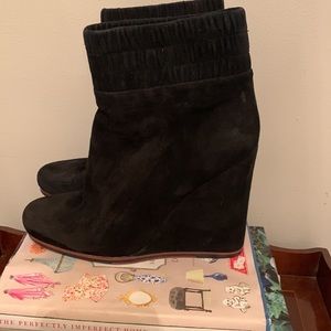 Black suede booties dolce vita